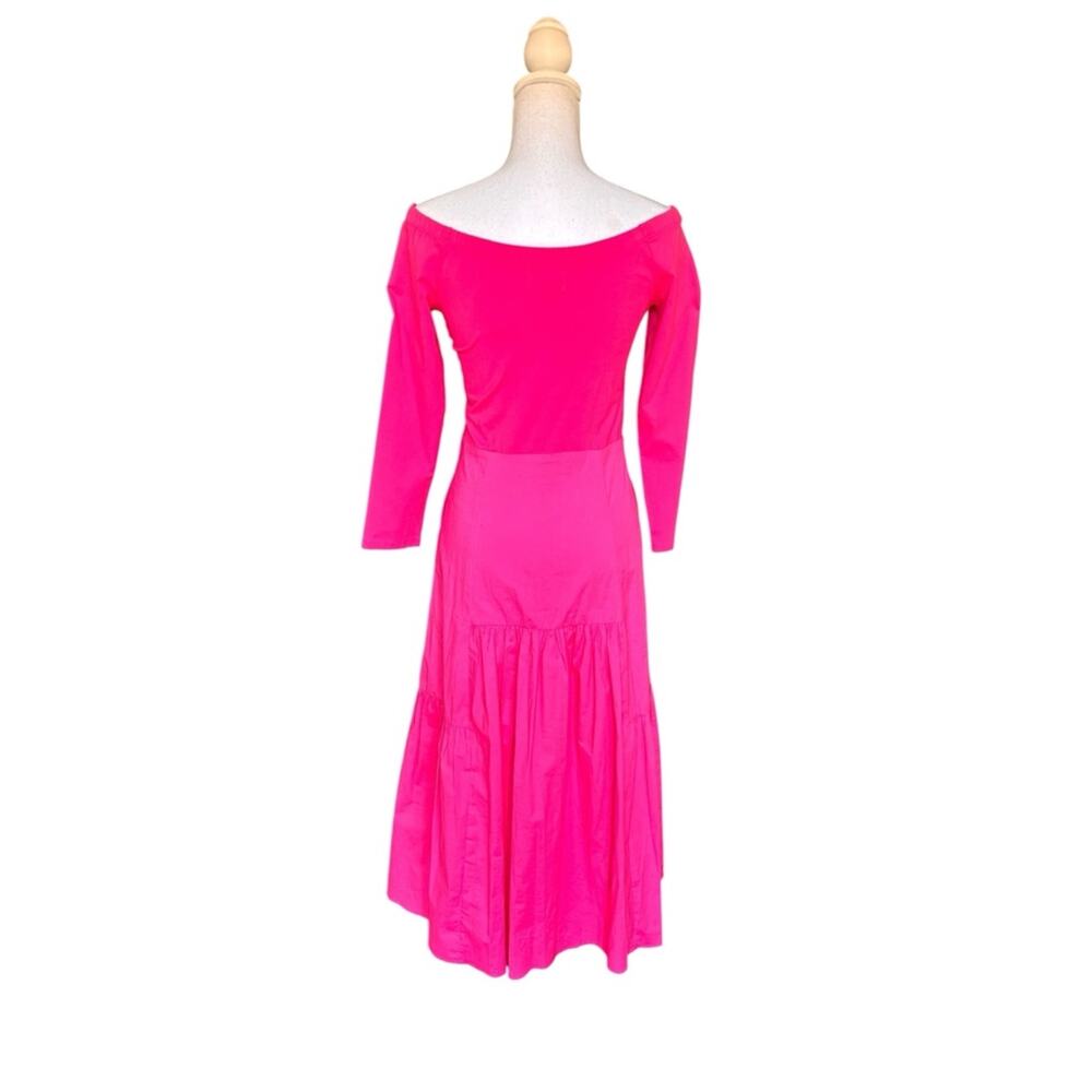 NWT Tuckernuck x Cameran Eubanks Marissa Dress Pink Midi Off Shoulder Pockets M - Picture 4 of 14